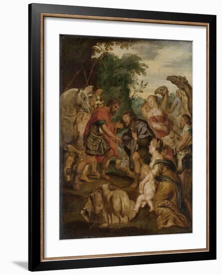 Reconciliation of Jacob and Esau-Peter Paul Rubens-Framed Art Print