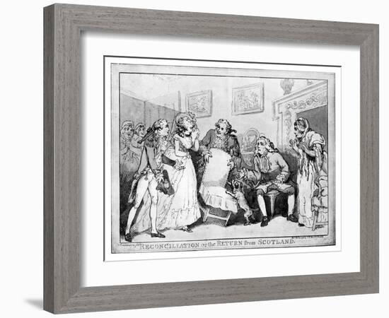 Reconciliation or the Return from Scotland, Late 18th Century-Thomas Rowlandson-Framed Giclee Print