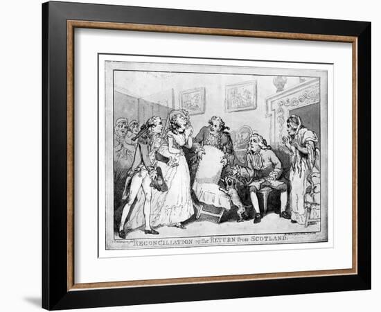 Reconciliation or the Return from Scotland, Late 18th Century-Thomas Rowlandson-Framed Giclee Print