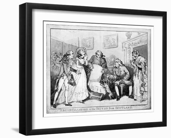 Reconciliation or the Return from Scotland, Late 18th Century-Thomas Rowlandson-Framed Giclee Print