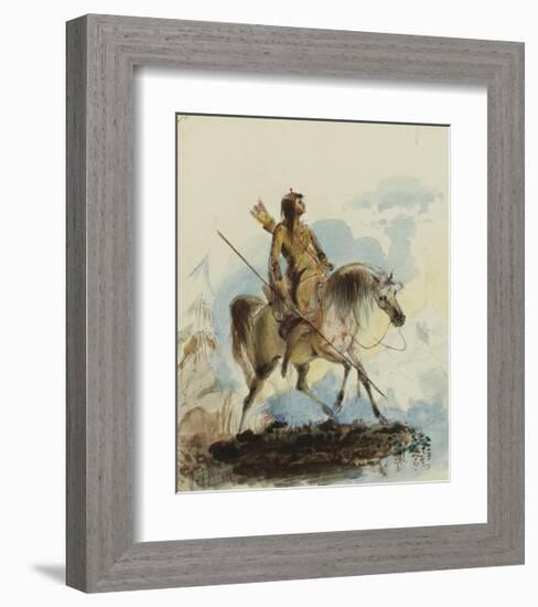 Reconnoitering-Alfred Jacob Miller-Framed Premium Giclee Print