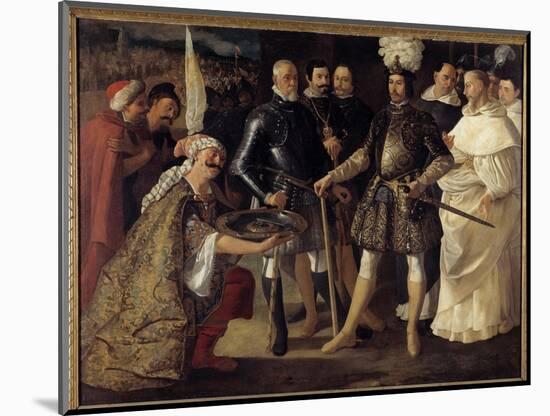 Reconquista: “” the Surrender of Seville before Ferdinand III King of Castile and Leon”” the Moors-Francisco de Zurbaran-Mounted Giclee Print