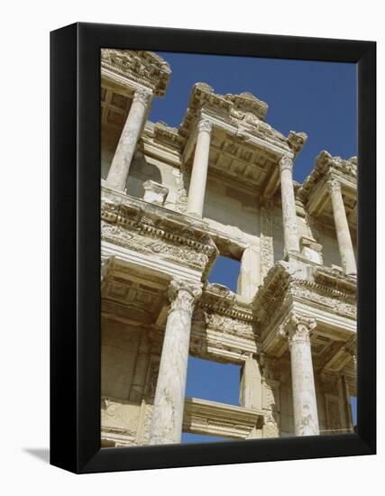 Reconstructed Facade of the Library of Celsus, Archaeological Site, Ephesus, Turkey, Anatolia-Robert Harding-Framed Premier Image Canvas