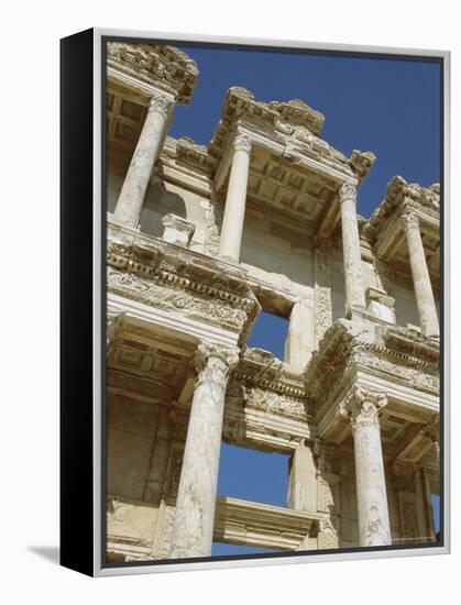 Reconstructed Facade of the Library of Celsus, Archaeological Site, Ephesus, Turkey, Anatolia-Robert Harding-Framed Premier Image Canvas