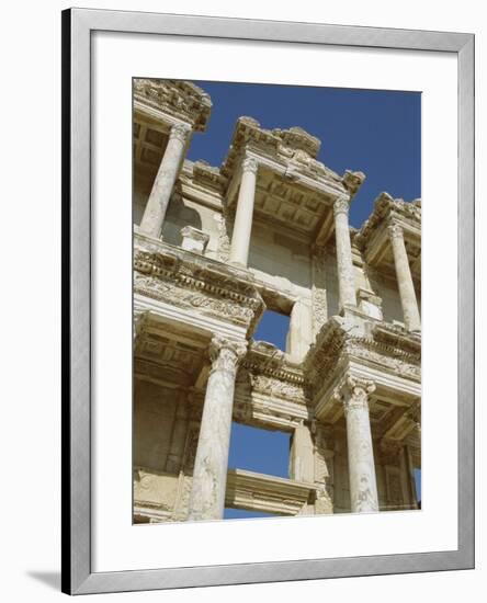 Reconstructed Facade of the Library of Celsus, Archaeological Site, Ephesus, Turkey, Anatolia-Robert Harding-Framed Photographic Print