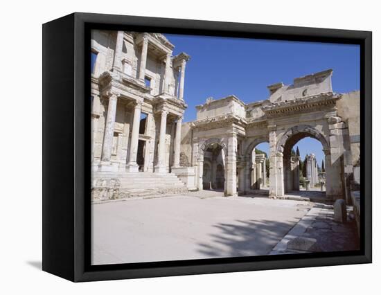 Reconstructed Library of Celsus, Archaeological Site, Ephesus, Anatolia, Turkey-R H Productions-Framed Premier Image Canvas