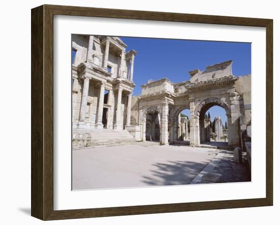 Reconstructed Library of Celsus, Archaeological Site, Ephesus, Anatolia, Turkey-R H Productions-Framed Photographic Print