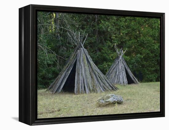 Reconstructed Miwok Village of Bark Lodges, Indian Grinding Rock State Historic Park, California-null-Framed Premier Image Canvas