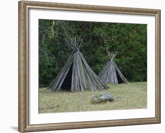 Reconstructed Miwok Village of Bark Lodges, Indian Grinding Rock State Historic Park, California-null-Framed Photographic Print