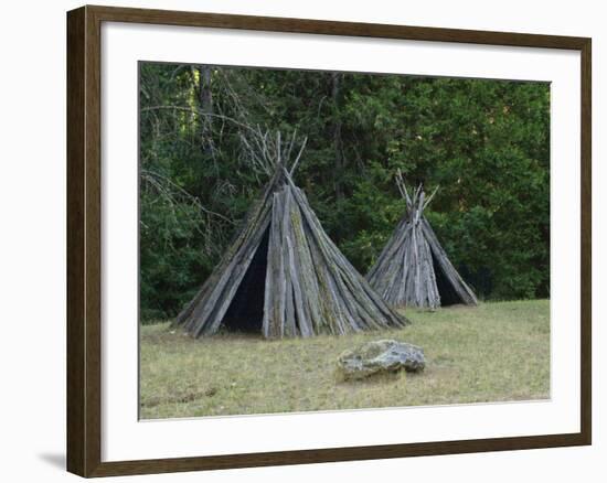 Reconstructed Miwok Village of Bark Lodges, Indian Grinding Rock State Historic Park, California-null-Framed Photographic Print