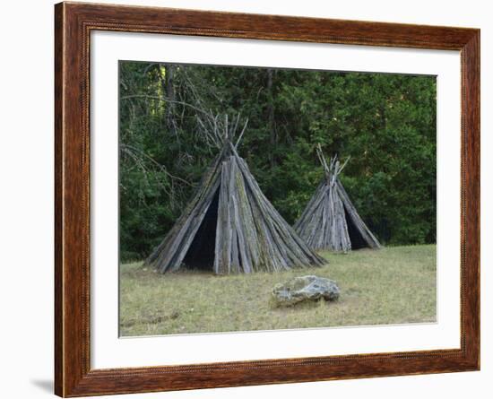 Reconstructed Miwok Village of Bark Lodges, Indian Grinding Rock State Historic Park, California-null-Framed Photographic Print