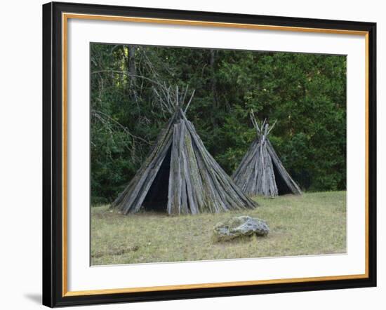 Reconstructed Miwok Village of Bark Lodges, Indian Grinding Rock State Historic Park, California-null-Framed Photographic Print