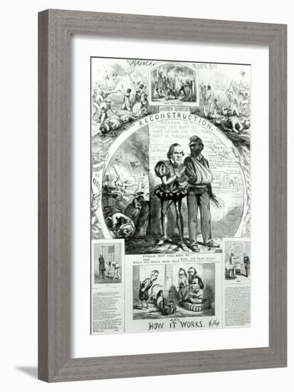 Reconstruction and How It Works, from 'Harpers Weekly' Vol.10, 1866-Thomas Nast-Framed Giclee Print