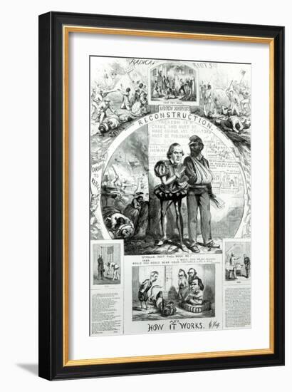 Reconstruction and How It Works, from 'Harpers Weekly' Vol.10, 1866-Thomas Nast-Framed Giclee Print