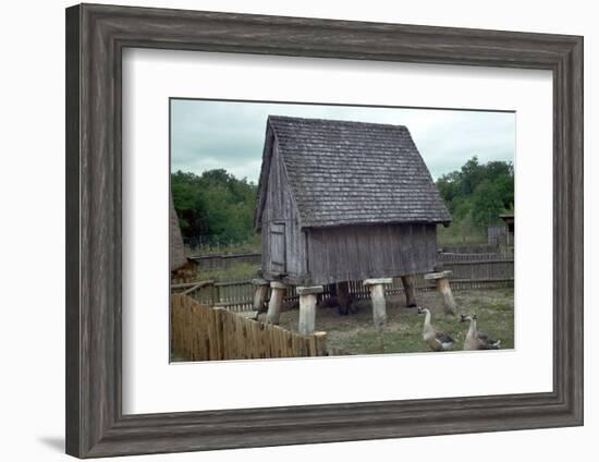 Reconstruction of a Celtic iron-age barn. Artist: Unknown-Unknown-Framed Photographic Print