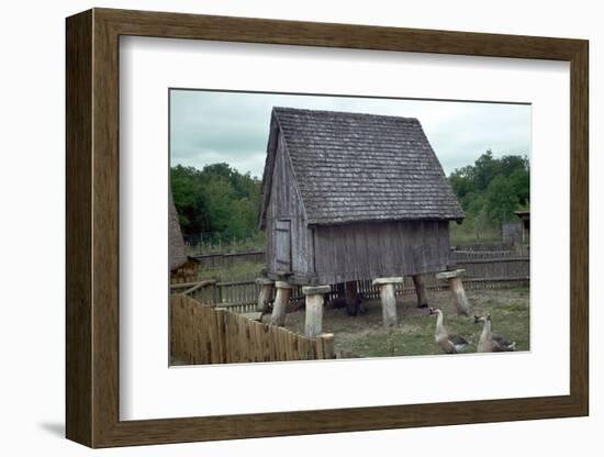 Reconstruction of a Celtic iron-age barn. Artist: Unknown-Unknown-Framed Photographic Print