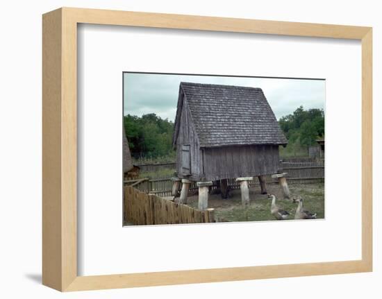 Reconstruction of a Celtic iron-age barn. Artist: Unknown-Unknown-Framed Photographic Print