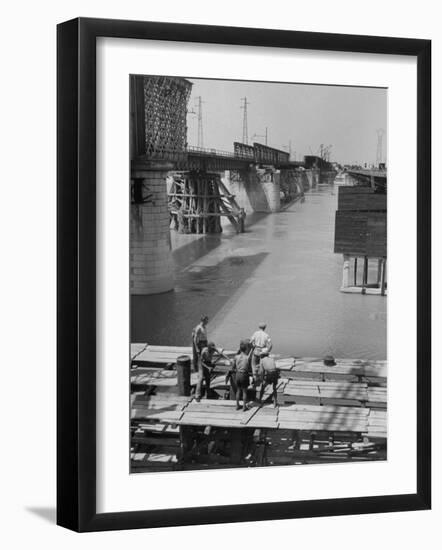 Reconstruction of Bridge over the Po River-Dmitri Kessel-Framed Photographic Print