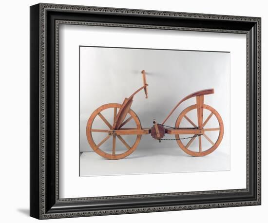 Reconstruction of Da Vinci's Design for a Bicycle-Leonardo da Vinci-Framed Giclee Print