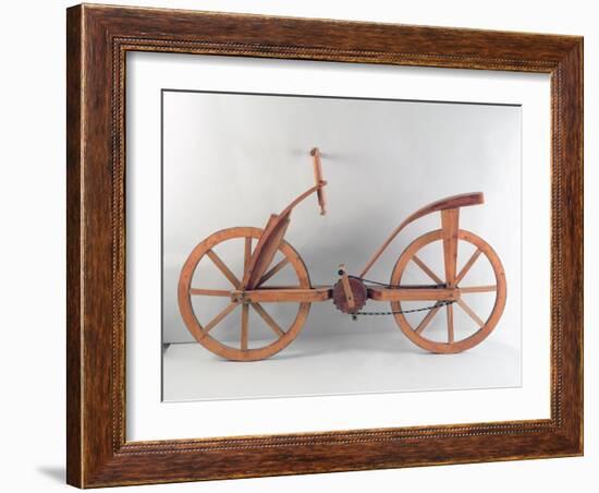 Reconstruction of Da Vinci's Design for a Bicycle-Leonardo da Vinci-Framed Giclee Print