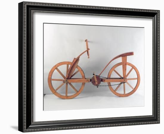 Reconstruction of Da Vinci's Design for a Bicycle-Leonardo da Vinci-Framed Giclee Print