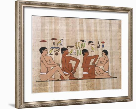 Reconstruction of Fresco Depicting Reflexology Treatment-null-Framed Giclee Print