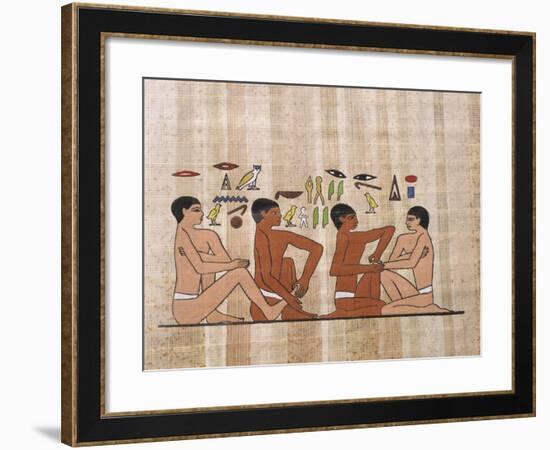 Reconstruction of Fresco Depicting Reflexology Treatment-null-Framed Giclee Print