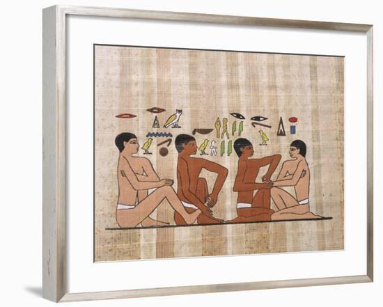 Reconstruction of Fresco Depicting Reflexology Treatment-null-Framed Giclee Print