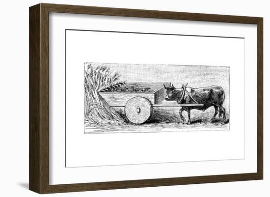 Reconstruction of Reaping Machine Used in Gaul in Ancient Roman Times, as Described by Pliny, C1890-null-Framed Giclee Print