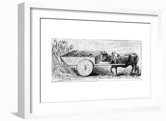 Reconstruction of Reaping Machine Used in Gaul in Ancient Roman Times, as Described by Pliny, C1890-null-Framed Giclee Print