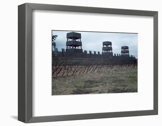 Reconstruction of Roman siege fortifications. Artist: Unknown-Unknown-Framed Photographic Print