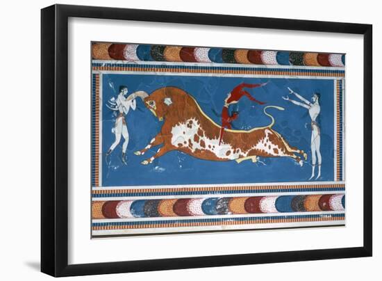 Reconstruction of the 'Bull-leaping' fresco from the Minoan Royal palace at Knossos-Unknown-Framed Giclee Print