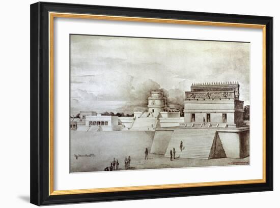 Reconstruction of the Red House and El Caracol-null-Framed Giclee Print