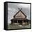 Reconstruction of the Viking barracks at the fortress of Trelleborg, Slagelse, Denmark-Werner Forman-Framed Stretched Canvas