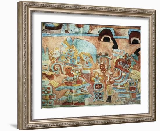 Reconstruction of the Wall Painting of the Temple of the Jaguars at Chichen Itza, Mexico-null-Framed Giclee Print