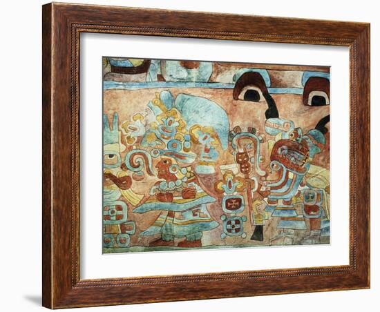 Reconstruction of the Wall Painting of the Temple of the Jaguars at Chichen Itza, Mexico-null-Framed Giclee Print