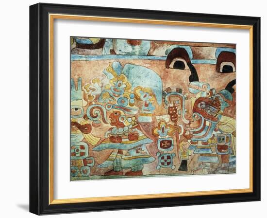 Reconstruction of the Wall Painting of the Temple of the Jaguars at Chichen Itza, Mexico-null-Framed Giclee Print