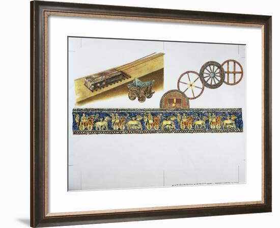 Reconstruction of the Wheel in Ancient Times, 1996-null-Framed Giclee Print