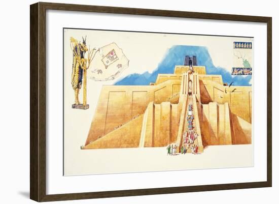 Reconstruction of the Ziggurat at Ur-null-Framed Giclee Print