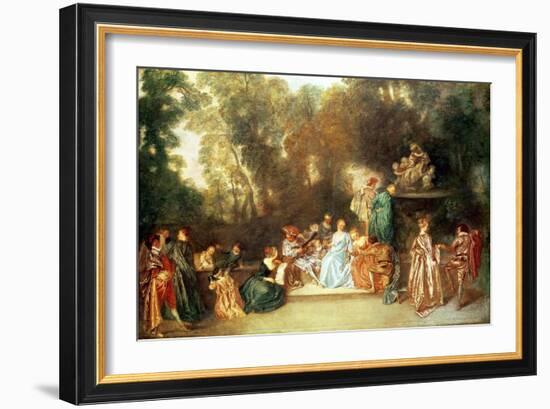 Recreation Galante, 1717-18-Jean Antoine Watteau-Framed Giclee Print