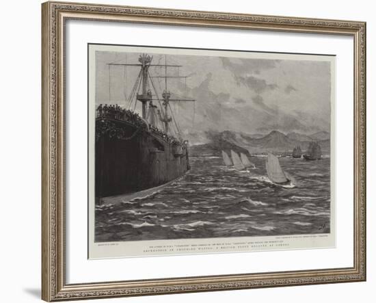 Recreation in Troubled Waters, a British Fleet Regatta at Chefoo-Joseph Nash-Framed Giclee Print