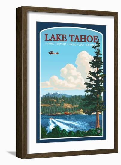 Recreation, Lake Tahoe, California-Lantern Press-Framed Art Print