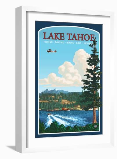 Recreation, Lake Tahoe, California-Lantern Press-Framed Art Print