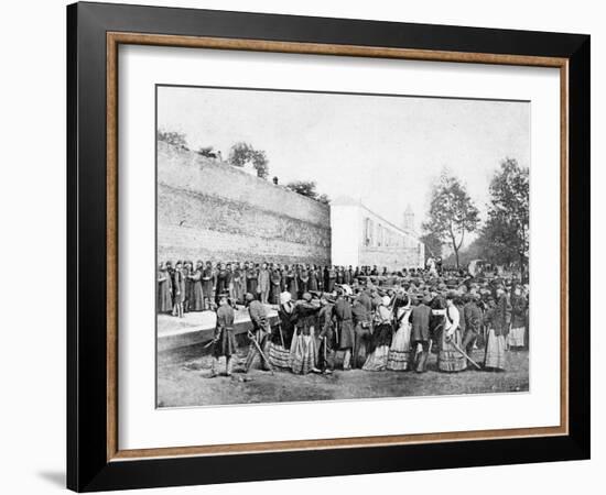 Recreation of the Massacre of 62 Hostages on the Rue Haxo, Belleville, Paris, 1871-Eugene Appert-Framed Photographic Print