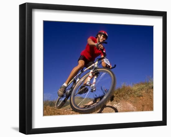 Recreational Mountain Biker Riding on the Trails-null-Framed Photographic Print