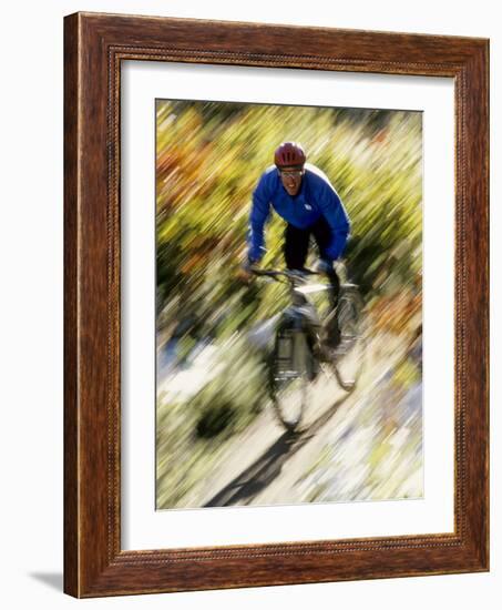 Recreational Mountain Biker Riding on the Trails-null-Framed Photographic Print