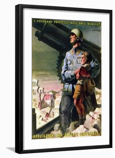 Recruiting Poster for the Italian Anti-Aircraft Units, 1944-null-Framed Giclee Print