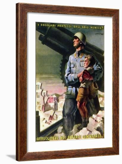 Recruiting Poster for the Italian Anti-Aircraft Units, 1944-null-Framed Giclee Print