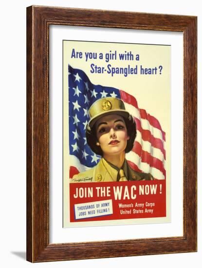 Recruiting Poster for the U.S. Women's Army Corps-null-Framed Art Print