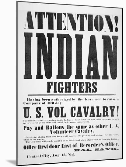 Recruitment Poster For the U.S. Volunteer Cavalry, 1864-null-Mounted Giclee Print